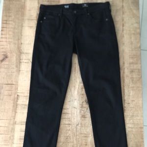 Black Stretch Sateen Stilt Jeans